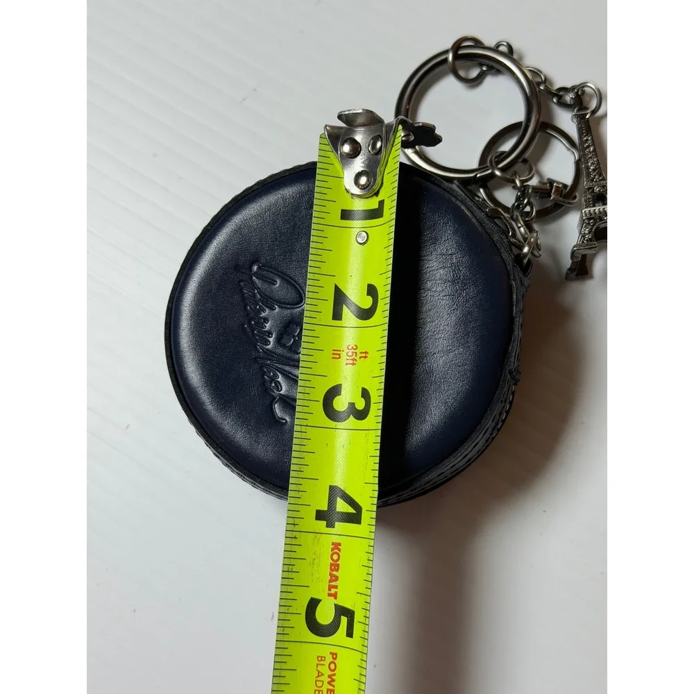 Patricia Nash Macaron Bag Charm Navy Blue Leather Paris Eiffel Tower Keychain OS